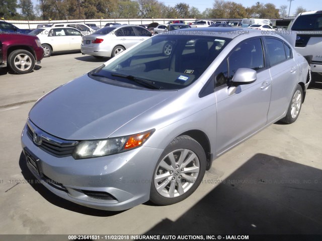 2HGFB2F98CH550991 - 2012 HONDA CIVIC EXL SILVER photo 2