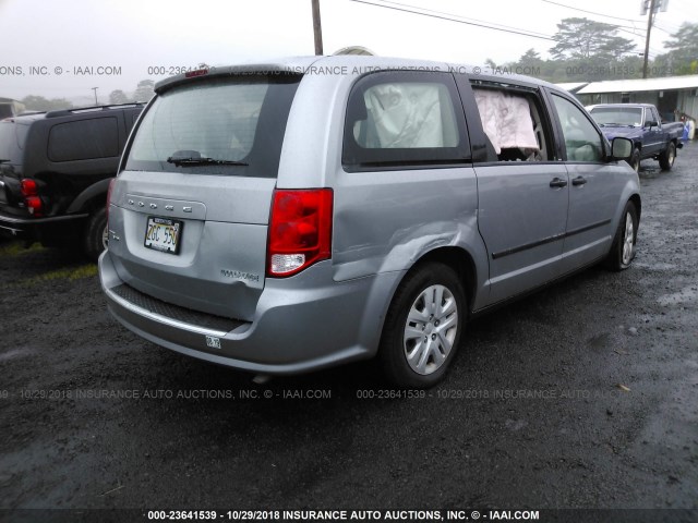 2C4RDGBG9DR746540 - 2013 DODGE GRAND CARAVAN SE SILVER photo 4