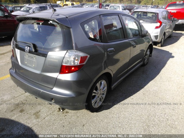 JHMGE8H53BC003554 - 2011 HONDA FIT SPORT SILVER photo 4