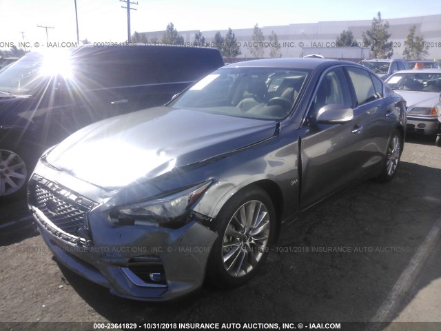 JN1EV7AP5JM352130 - 2018 INFINITI Q50 LUXE/SPORT GRAY photo 2