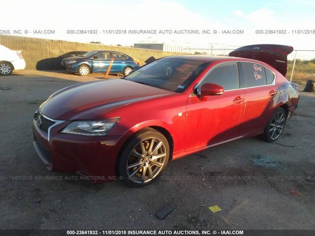 JTHCE1BL0D5014614 - 2013 LEXUS GS 350 RED photo 2