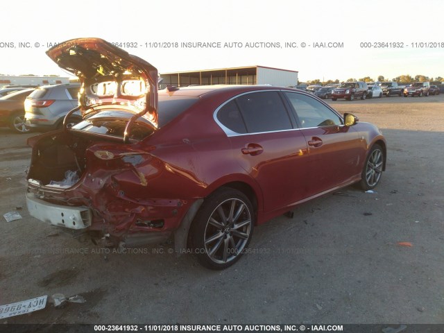 JTHCE1BL0D5014614 - 2013 LEXUS GS 350 RED photo 4