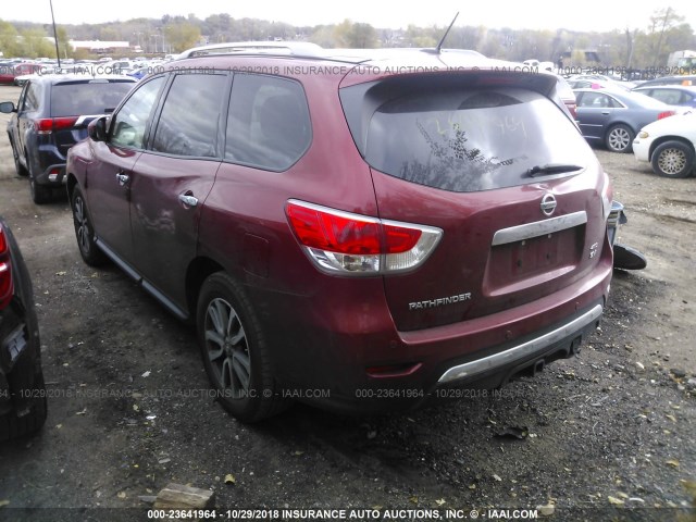 5N1AR2MM3DC643509 - 2013 NISSAN PATHFINDER S/SV/SL/PLATINUM MAROON photo 3