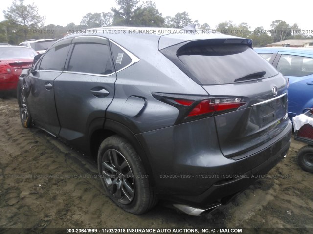 JTJYARBZ0F2015382 - 2015 LEXUS NX 200T GRAY photo 3