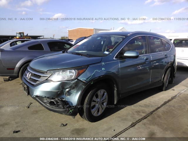 2HKRM3H70EH516688 - 2014 HONDA CR-V EXL BLUE photo 2