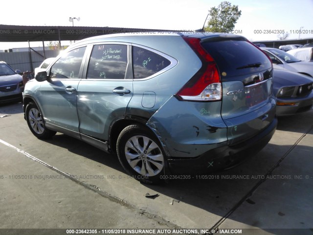 2HKRM3H70EH516688 - 2014 HONDA CR-V EXL BLUE photo 3