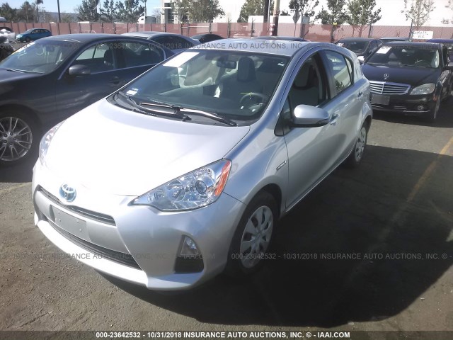 JTDKDTB38E1064200 - 2014 TOYOTA PRIUS C SILVER photo 2