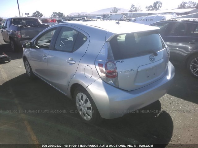 JTDKDTB38E1064200 - 2014 TOYOTA PRIUS C SILVER photo 3