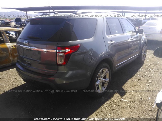 1FM5K7F84EGB55067 - 2014 FORD EXPLORER LIMITED GRAY photo 4