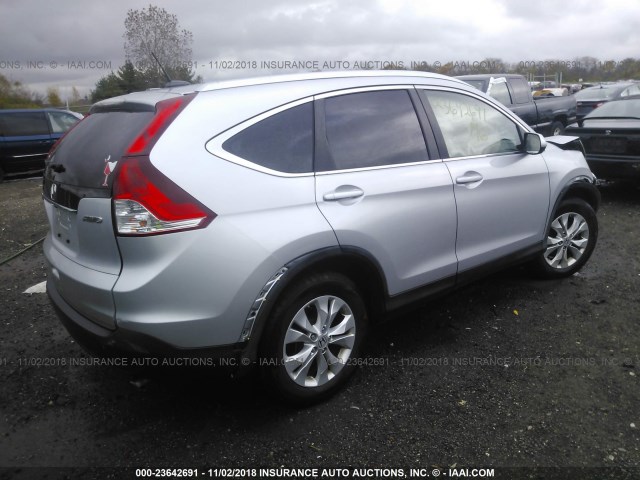 5J6RM4H75CL007964 - 2012 HONDA CR-V EXL SILVER photo 4