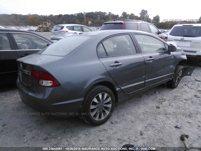 2HGFA16979H508270 - 2009 HONDA CIVIC EXL GRAY photo 4