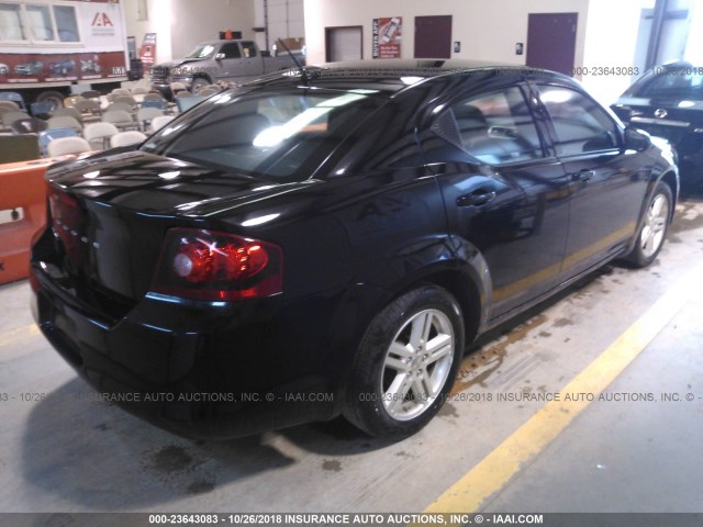 1C3CDZCB8CN142496 - 2012 DODGE AVENGER SXT BLACK photo 4