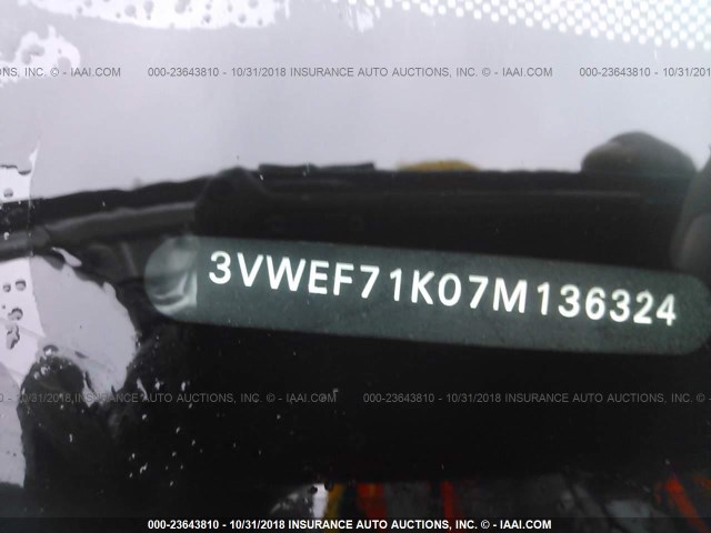 3VWEF71K07M136324 - 2007 VOLKSWAGEN JETTA WOLFSBURG 灰色 照片 9