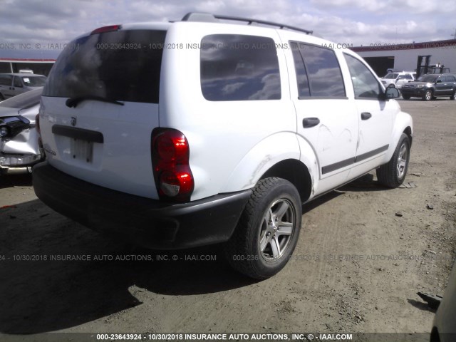 1D4HD38K56F104202 - 2006 DODGE DURANGO SXT WHITE photo 4