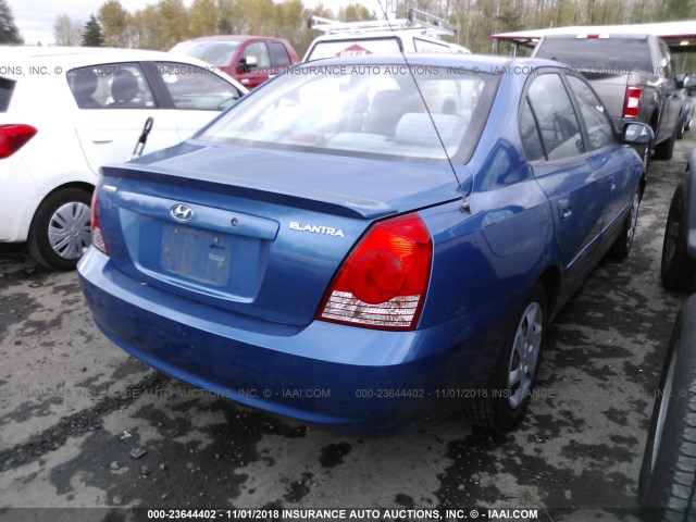 KMHDN46DX6U258544 - 2006 HYUNDAI ELANTRA GLS/GT/LIMITED BLUE photo 4