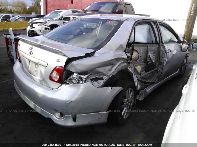 1NXBU4EE6AZ172581 - 2010 TOYOTA COROLLA S/LE/XLE SILVER photo 4