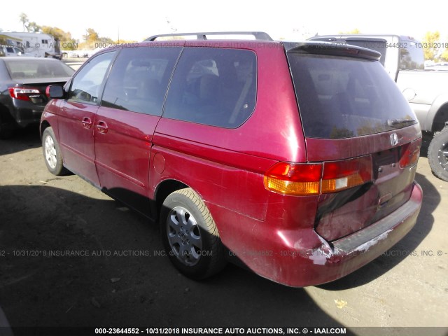 5FNRL18954B101825 - 2004 HONDA ODYSSEY EXL RED photo 3