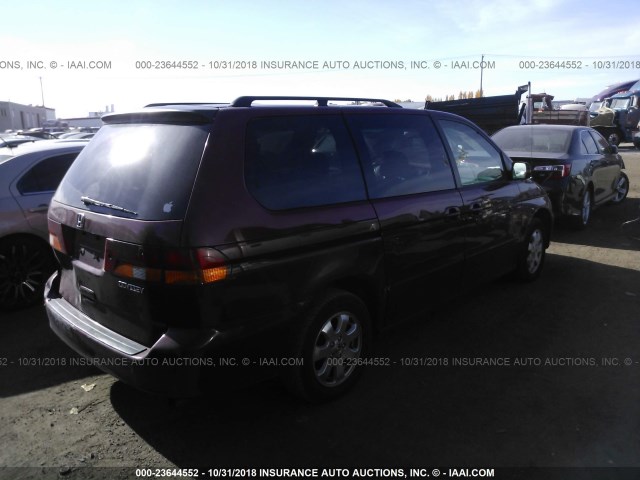 5FNRL18954B101825 - 2004 HONDA ODYSSEY EXL RED photo 4