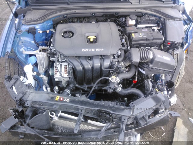 KMHD74LF2JU648109 - 2018 HYUNDAI ELANTRA SE BLUE photo 10
