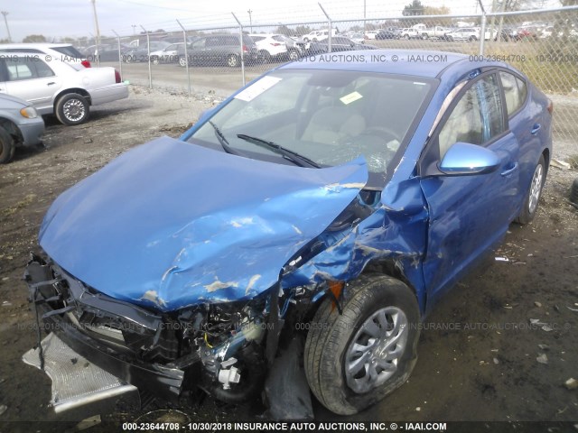 KMHD74LF2JU648109 - 2018 HYUNDAI ELANTRA SE BLUE photo 2