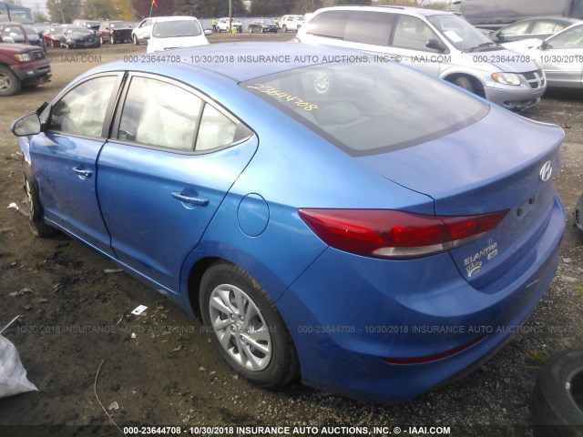 KMHD74LF2JU648109 - 2018 HYUNDAI ELANTRA SE BLUE photo 3