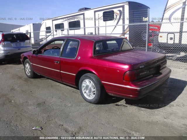 1MEPM6045NH636753 - 1992 MERCURY COUGAR LS MAROON photo 3