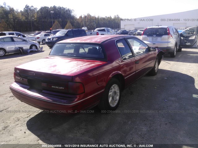 1MEPM6045NH636753 - 1992 MERCURY COUGAR LS MAROON photo 4