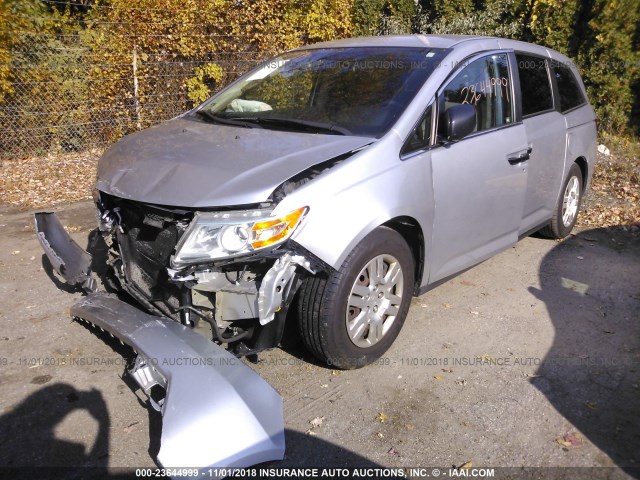 5FNRL5H27CB009513 - 2012 HONDA ODYSSEY LX SILVER photo 2