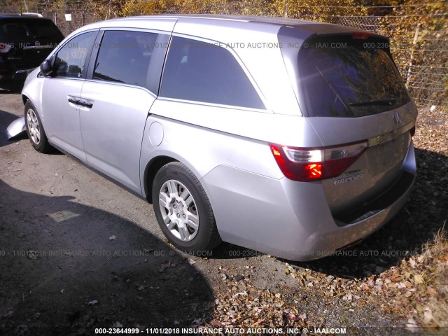 5FNRL5H27CB009513 - 2012 HONDA ODYSSEY LX SILVER photo 3