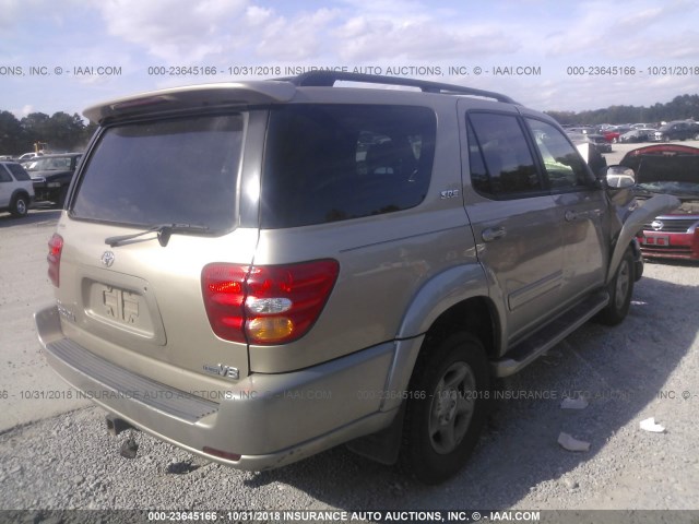 5TDZT34A62S081024 - 2002 TOYOTA SEQUOIA SR5 Champagne photo 4