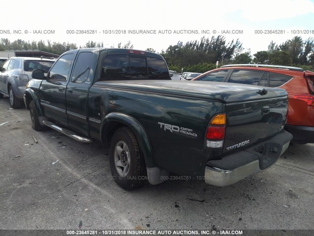 5TBRT38141S181320 - 2001 TOYOTA TUNDRA ACCESS CAB LIMITED GREEN photo 3