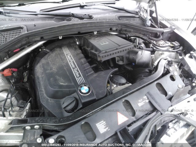 5UXWX7C5XE0E79252 - 2014 BMW X3 XDRIVE35I SILVER photo 10