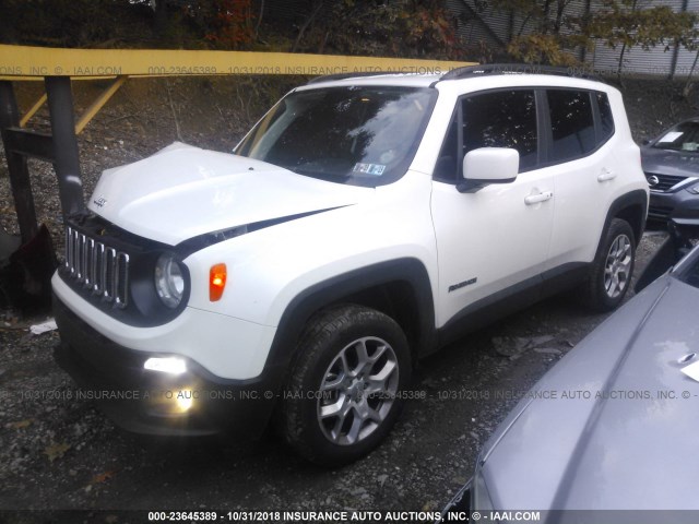 ZACCJBBB7JPJ05602 - 2018 JEEP RENEGADE LATITUDE WHITE photo 2