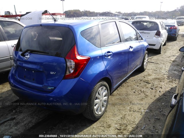 3N1CE2CP5FL395567 - 2015 NISSAN VERSA NOTE S/S PLUS/SV/SL/SR BLUE photo 4