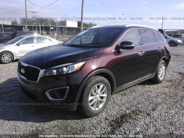 5XYPG4A34GG063066 - 2016 KIA SORENTO LX/L MAROON photo 2