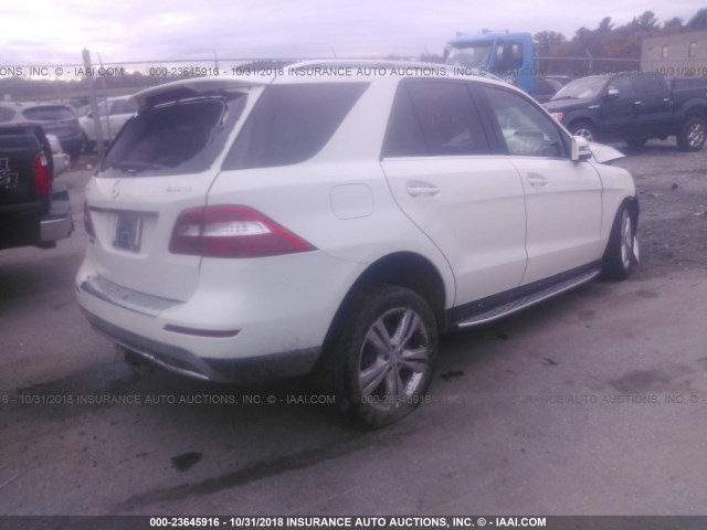 4JGDA5HB5DA176619 - 2013 MERCEDES-BENZ ML 350 4MATIC WHITE photo 4