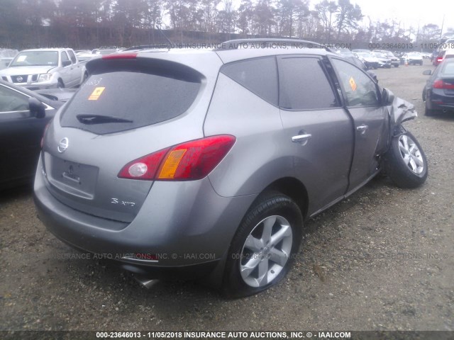 JN8AZ18W19W200747 - 2009 NISSAN MURANO S/SL/LE GRAY photo 4