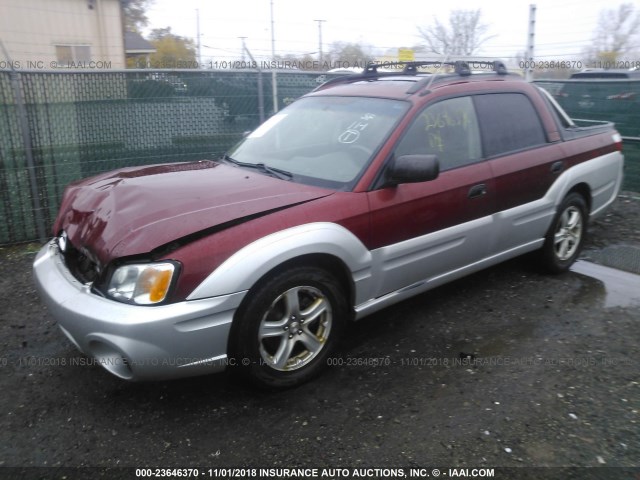 4S4BT62C337113586 - 2003 SUBARU BAJA SPORT RED photo 2