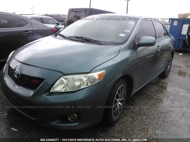 1NXBU40E59Z132804 - 2009 TOYOTA COROLLA S/LE/XLE GREEN photo 2