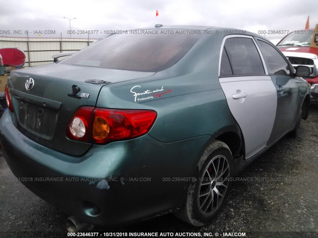 1NXBU40E59Z132804 - 2009 TOYOTA COROLLA S/LE/XLE GREEN photo 4