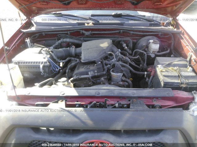 5TFTX4CN1CX016291 - 2012 TOYOTA TACOMA ACCESS CAB წითელი ფოტო 10