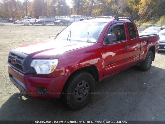 5TFTX4CN1CX016291 - 2012 TOYOTA TACOMA ACCESS CAB RED photo 2
