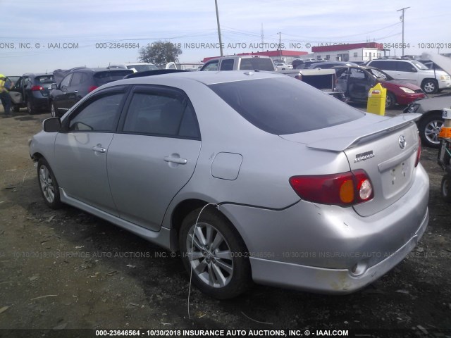 2T1BU40E09C157482 - 2009 TOYOTA COROLLA S/LE/XLE SILVER photo 3