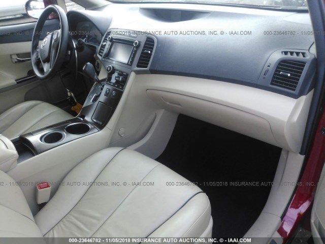 4T3BK3BB9DU083786 - 2013 TOYOTA VENZA LE/XLE/LIMITED RED photo 5