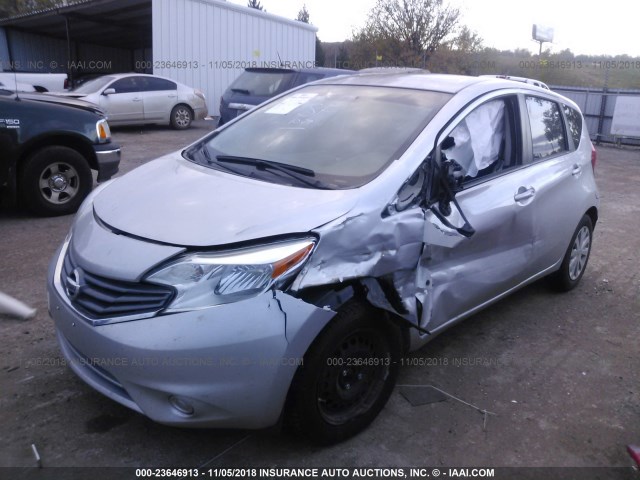 3N1CE2CP3FL420367 - 2015 NISSAN VERSA NOTE S/S PLUS/SV/SL/SR SILVER photo 2