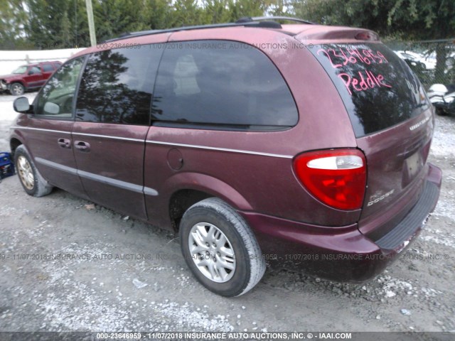 2B4GP44362R709706 - 2002 DODGE GRAND CARAVAN SPORT MAROON photo 3