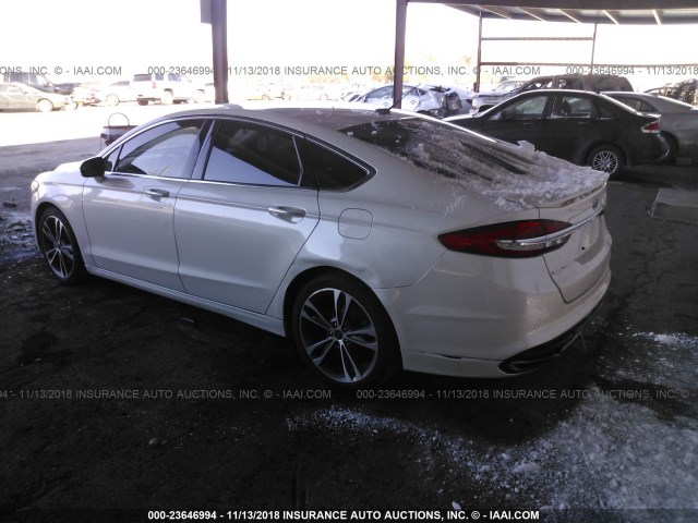 3FA6P0K98HR274324 - 2017 FORD FUSION TITANIUM WHITE photo 3