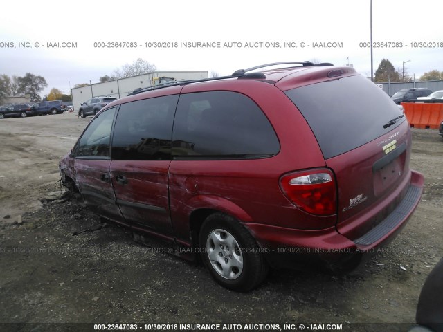 2D4GP24383R219411 - 2003 DODGE GRAND CARAVAN SE RED photo 3