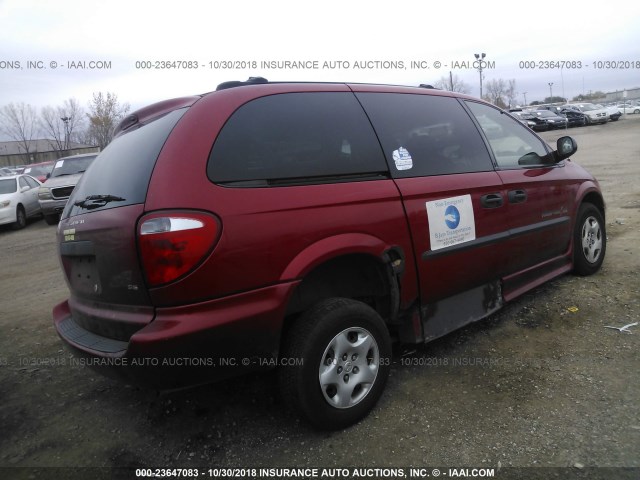 2D4GP24383R219411 - 2003 DODGE GRAND CARAVAN SE RED photo 4