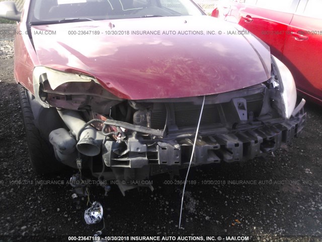 1G2ZH57N884281875 - 2008 PONTIAC G6 GT RED photo 6